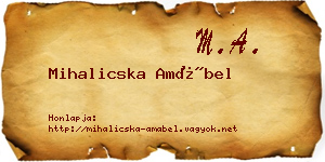 Mihalicska Amábel névjegykártya